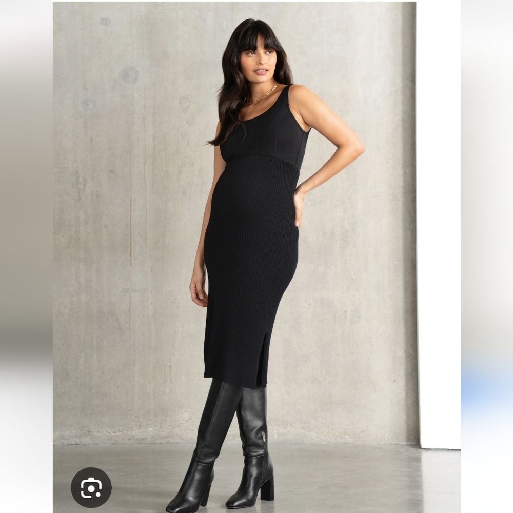 Seraphine Amaya rib knit midi sleeveless nursing  dress 2p petite
